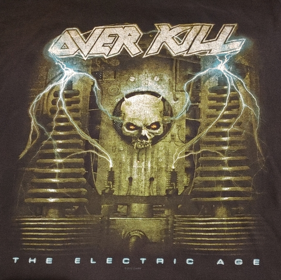 OVERKILL The Electric Age 2012 album cover Thrash Heavy Metal Band Tour Shirt 🤘 - Picture 3 of 3